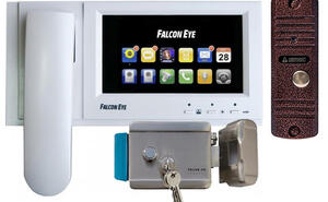 Цветной монитор видеодомофона Falcon FE-71TM с вызывной видеопанелью и электромеханическим замком (комплект) - Компания ТехМонтаж.