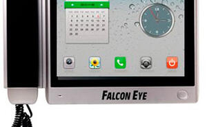 Цветной монитор видеодомофона Falcon FE-100Q с вызывной видеопанелью , электомагнитным замком, считывателем и десятью картами доступа (комплект офис) - Компания ТехМонтаж.