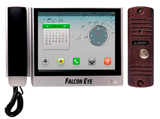 Цветной монитор видеодомофона Falcon FE-100Q с вызывной видеопанелью AVC-305C (комплект для квартиры)